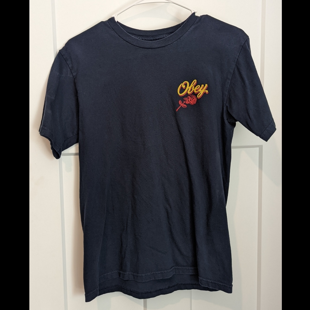Obey Small Navy T-Shirt